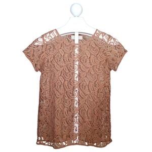 LOFT Lace Sheer T-Shirt Dusty Pink Medium